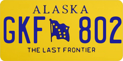 AK license plate GKF802