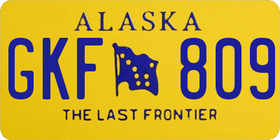 AK license plate GKF809
