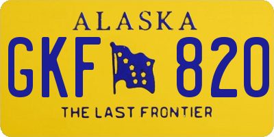 AK license plate GKF820