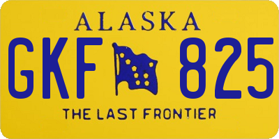 AK license plate GKF825