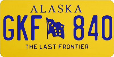 AK license plate GKF840