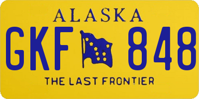 AK license plate GKF848