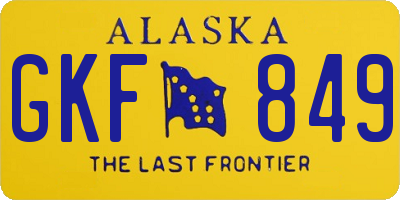 AK license plate GKF849