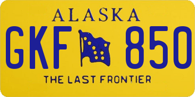 AK license plate GKF850