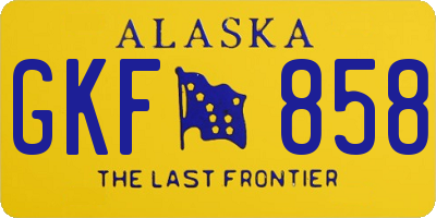 AK license plate GKF858