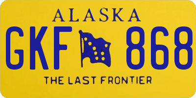 AK license plate GKF868