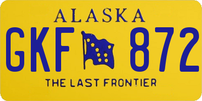 AK license plate GKF872