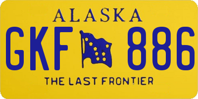 AK license plate GKF886