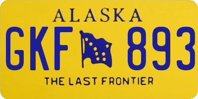 AK license plate GKF893