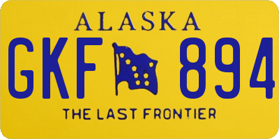 AK license plate GKF894