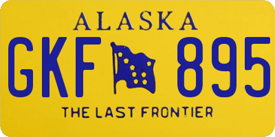 AK license plate GKF895