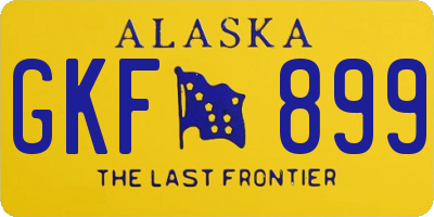 AK license plate GKF899