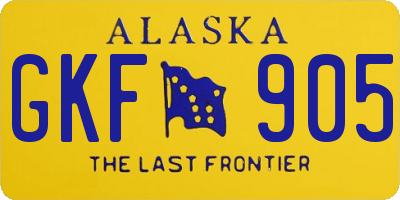 AK license plate GKF905
