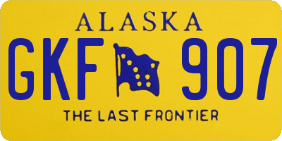 AK license plate GKF907
