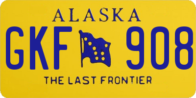 AK license plate GKF908