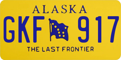 AK license plate GKF917