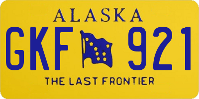 AK license plate GKF921