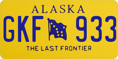 AK license plate GKF933