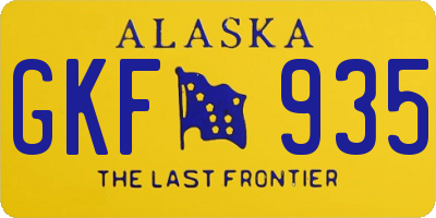 AK license plate GKF935
