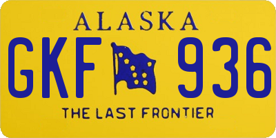 AK license plate GKF936