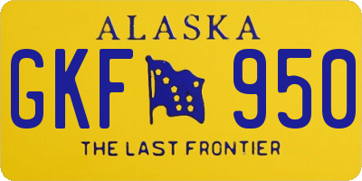 AK license plate GKF950