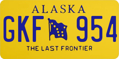 AK license plate GKF954