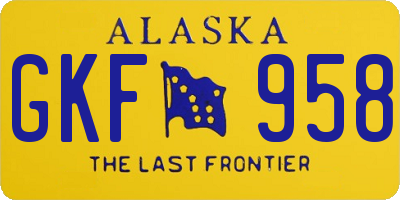 AK license plate GKF958