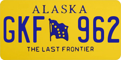 AK license plate GKF962