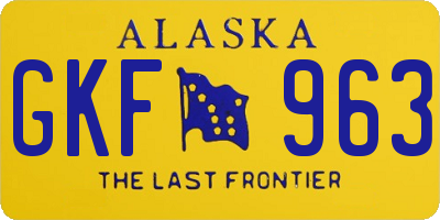 AK license plate GKF963