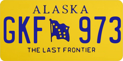 AK license plate GKF973