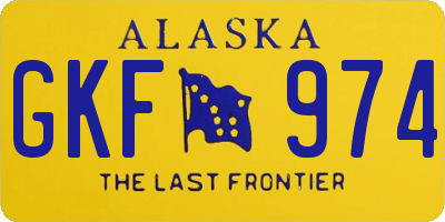 AK license plate GKF974