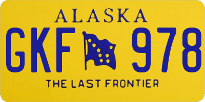 AK license plate GKF978