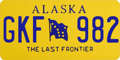 AK license plate GKF982