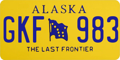 AK license plate GKF983