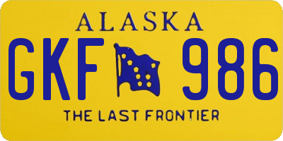 AK license plate GKF986