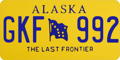 AK license plate GKF992