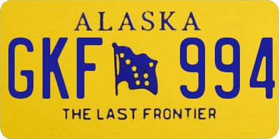 AK license plate GKF994
