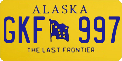 AK license plate GKF997