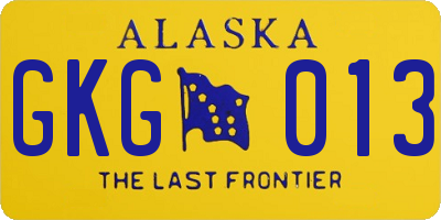 AK license plate GKG013