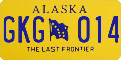 AK license plate GKG014