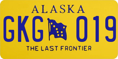 AK license plate GKG019