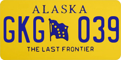AK license plate GKG039