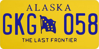 AK license plate GKG058