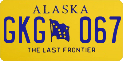 AK license plate GKG067