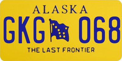 AK license plate GKG068