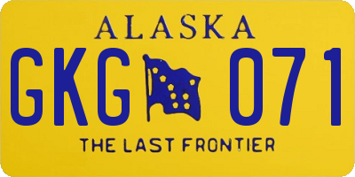 AK license plate GKG071
