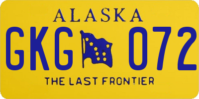 AK license plate GKG072