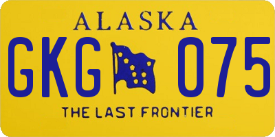 AK license plate GKG075