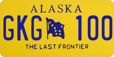 AK license plate GKG100