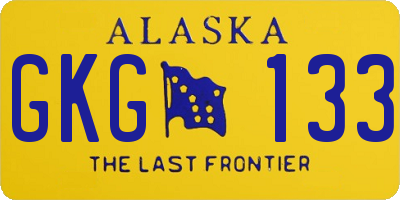 AK license plate GKG133